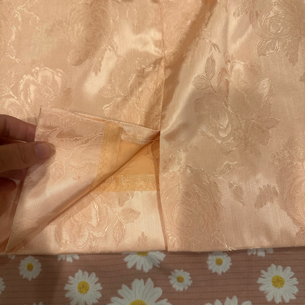 True Vintage Peach Floral Satin Dress - Picture 9 of 17